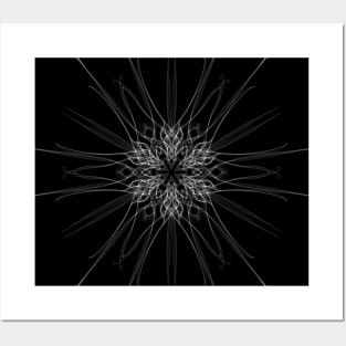 Silver Geometric flower Posters and Art